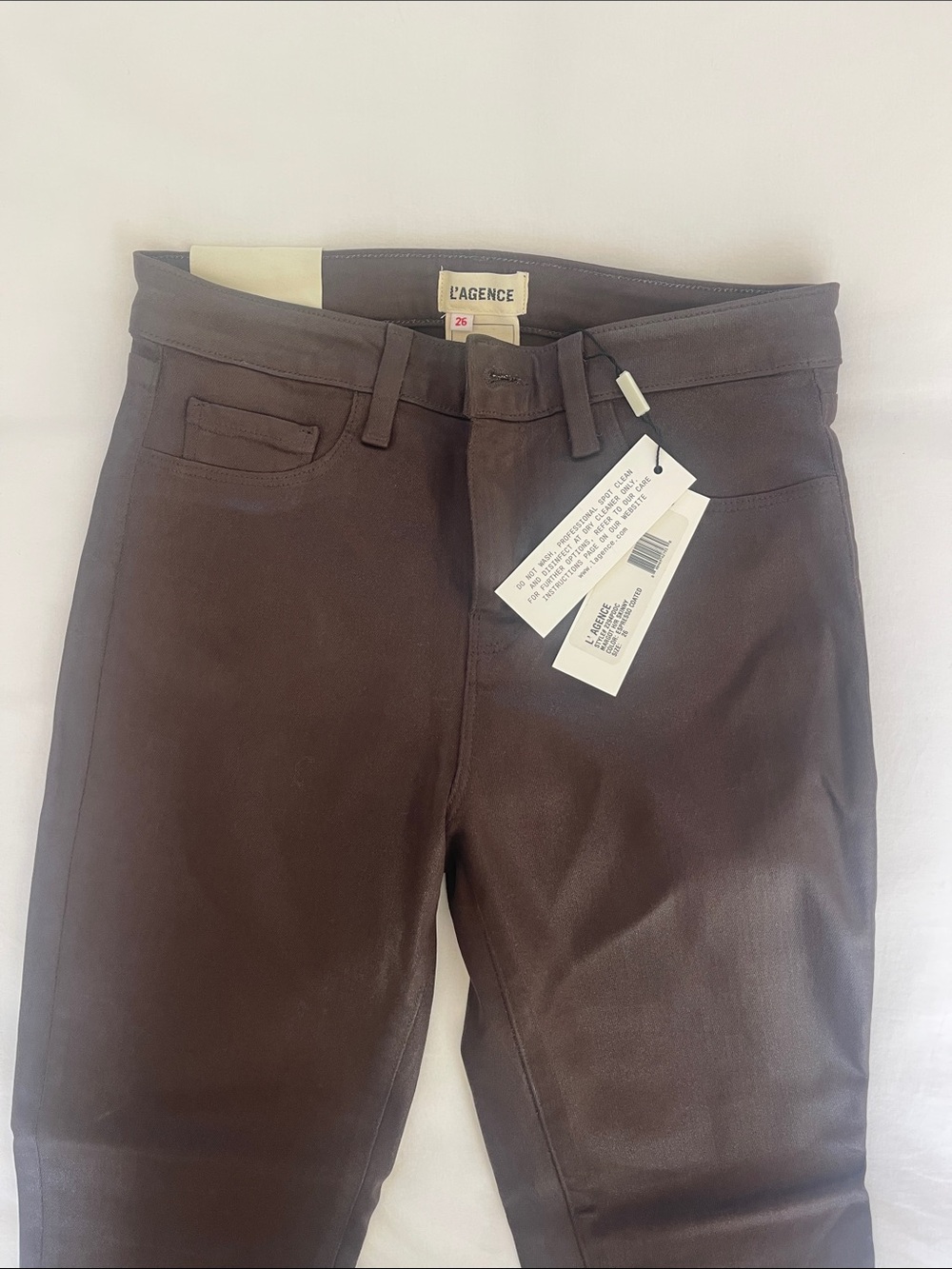 L'AGENCE Men's Chocolate Brown Corduroy Slim Trousers
